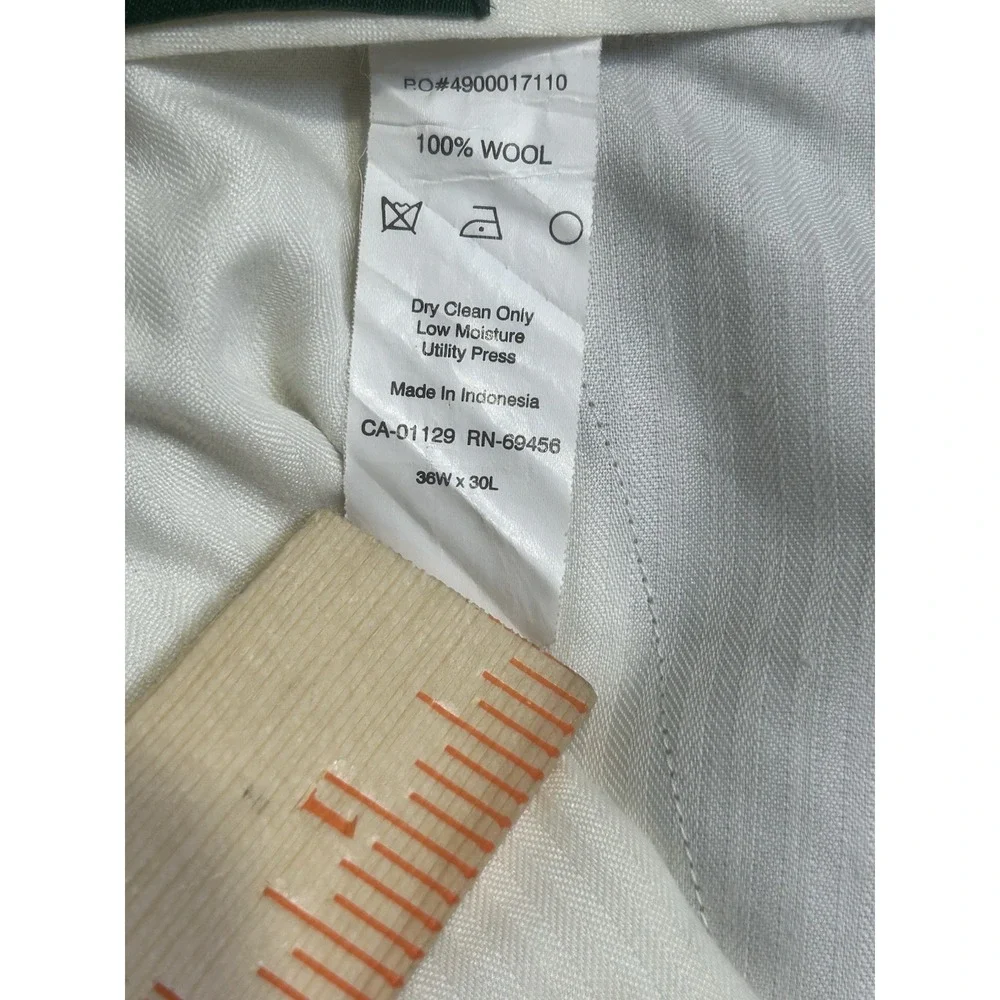 Ralph Lauren 100% Wool Pants Men's 36 x 30 Total Comfort Lightweight Cuffed‎ Tan